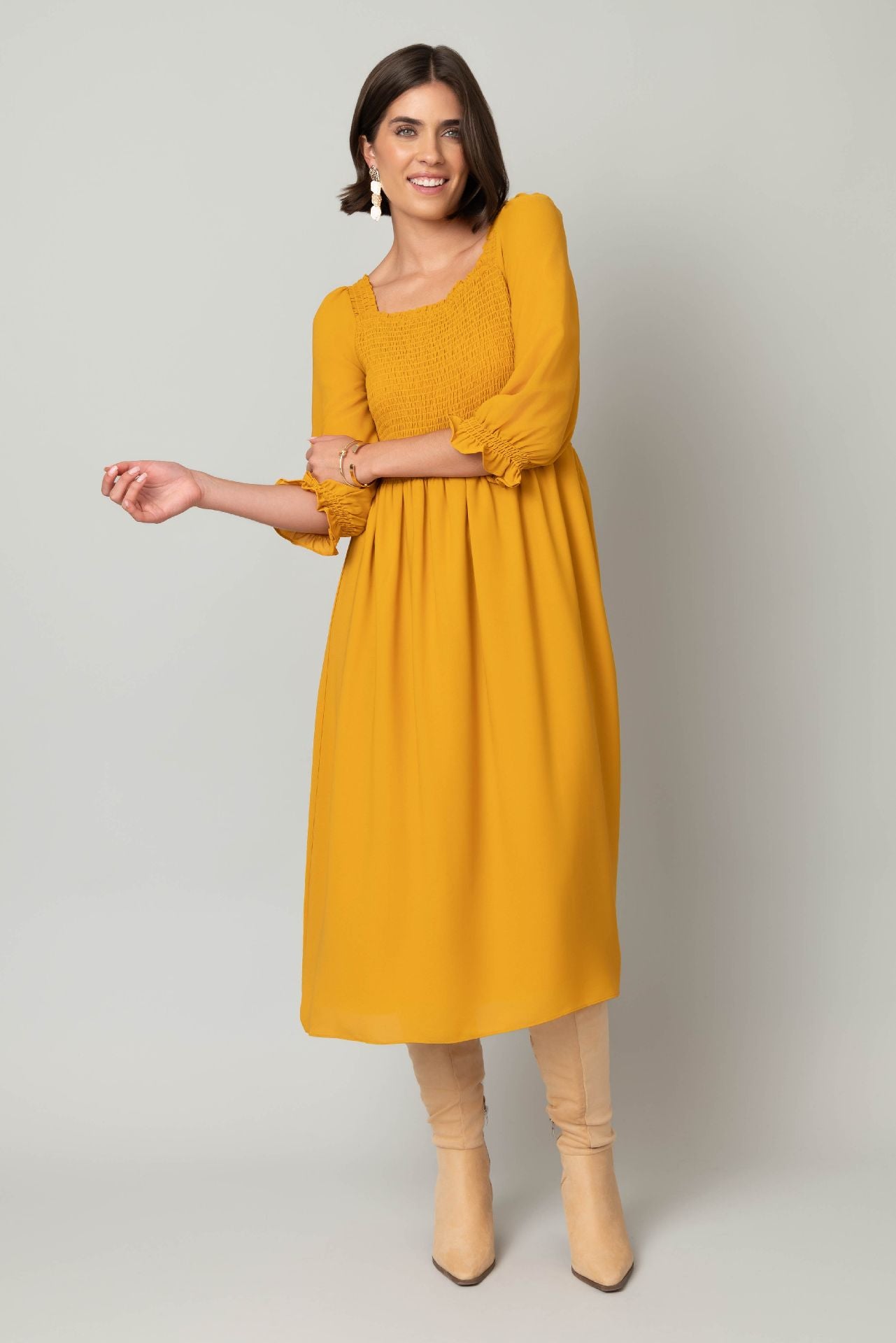 ray dress in gold 10 Size:M 6.5 / W 8.5 Perfect for weddings Bump Friendly Dresses Stylish Black & Khaki