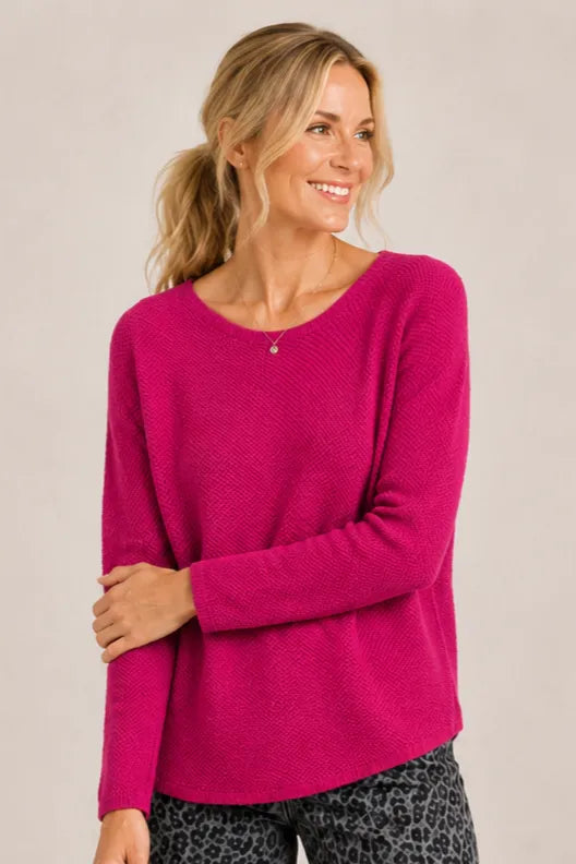 Seedstitch Crew Neck Sweater Pink