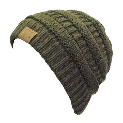 HAT20A Olivia Classic Knit Beanie: Dark Rose