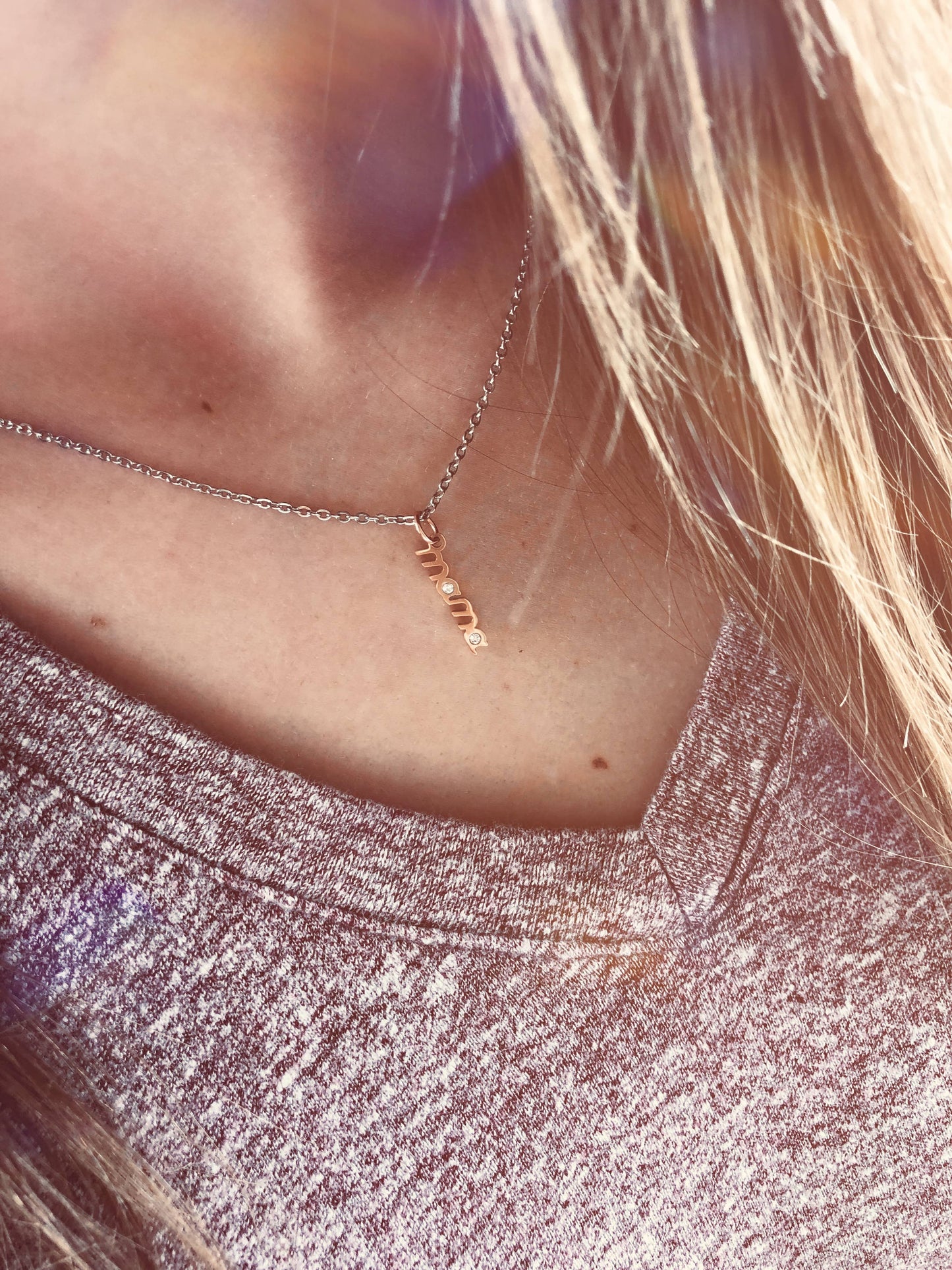 Mama Waterproof Necklace / Summershine: Stainless Steel Gold