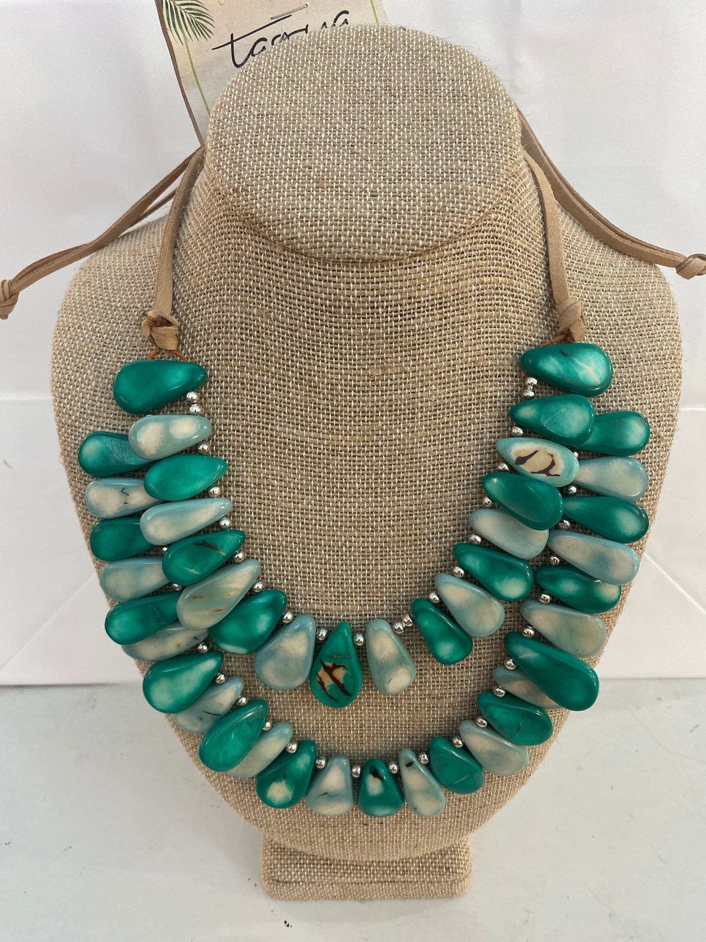 Tagua Necklace Green/Ivory