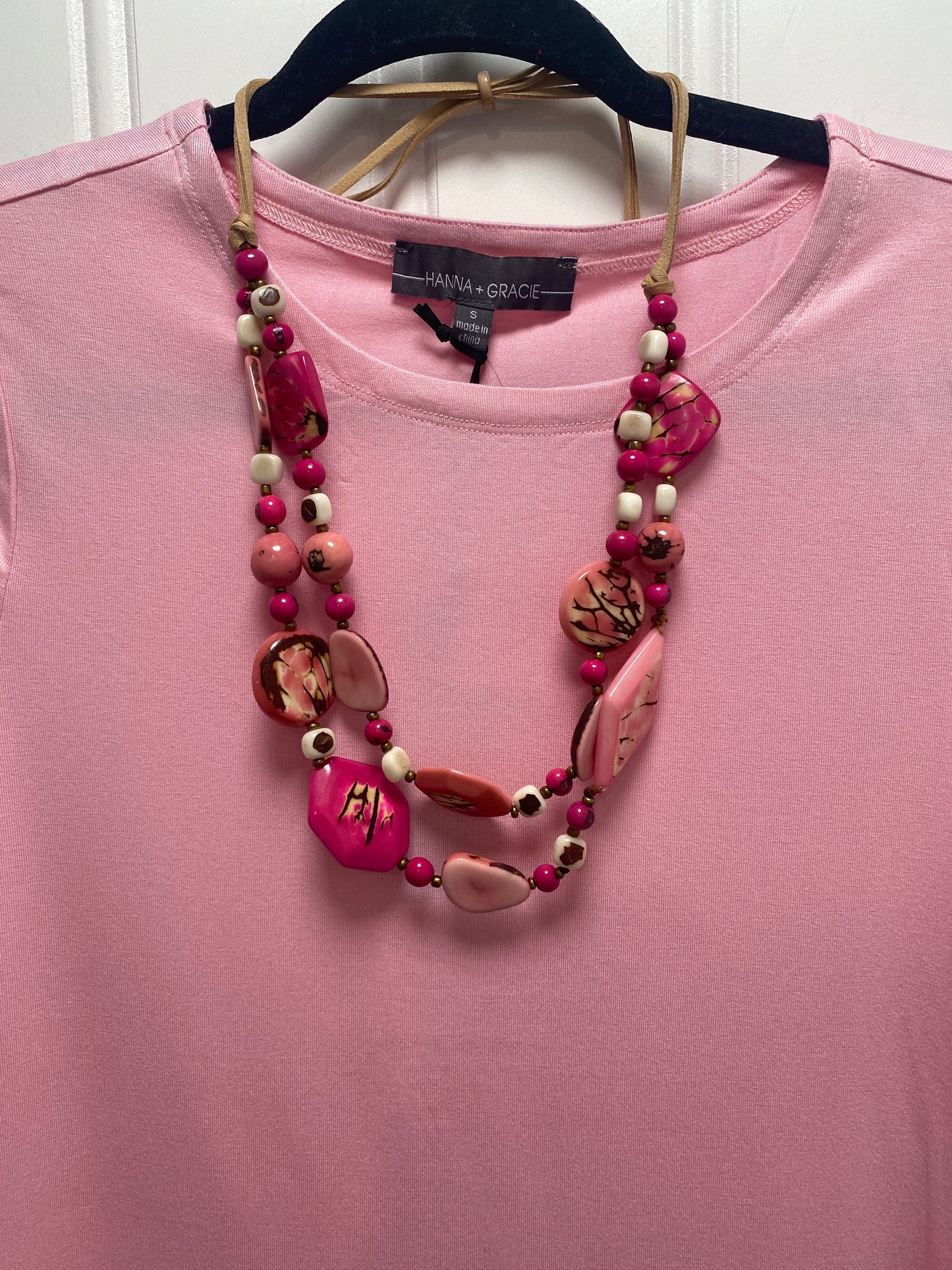 Tagua Necklace Pinks