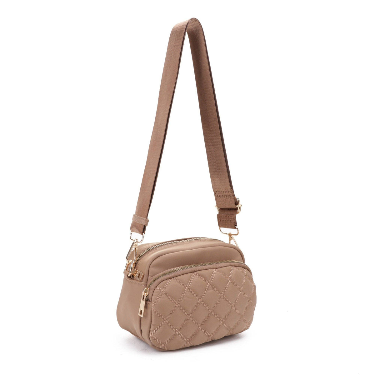 Angela Quilted Crossbody Bag: Red