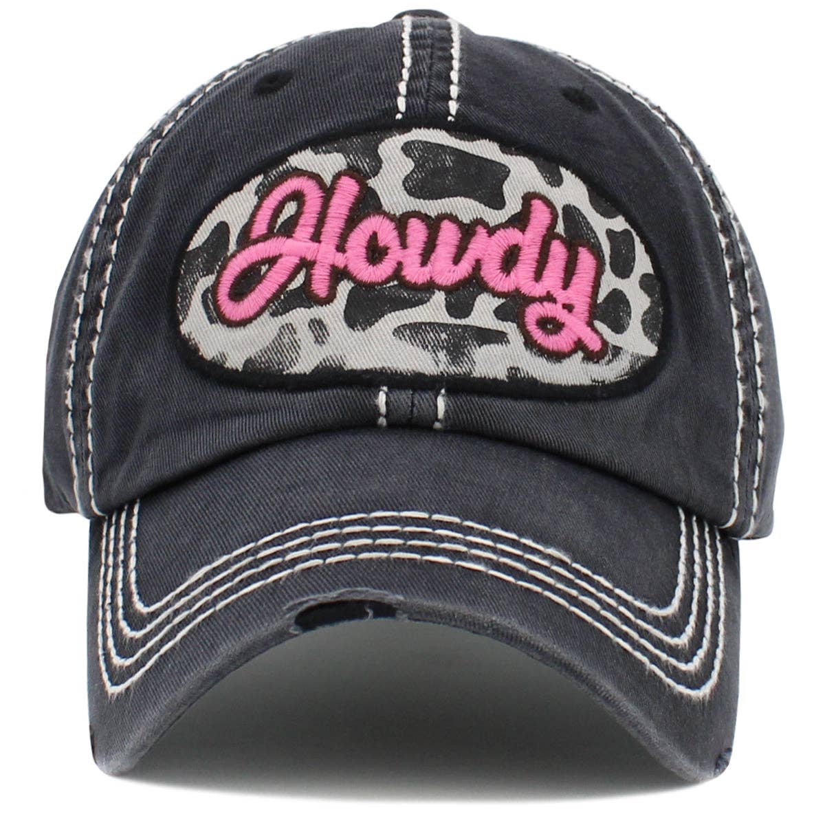 KBV1495 Howdy Washed Vintage Ballcap: Hot Pink