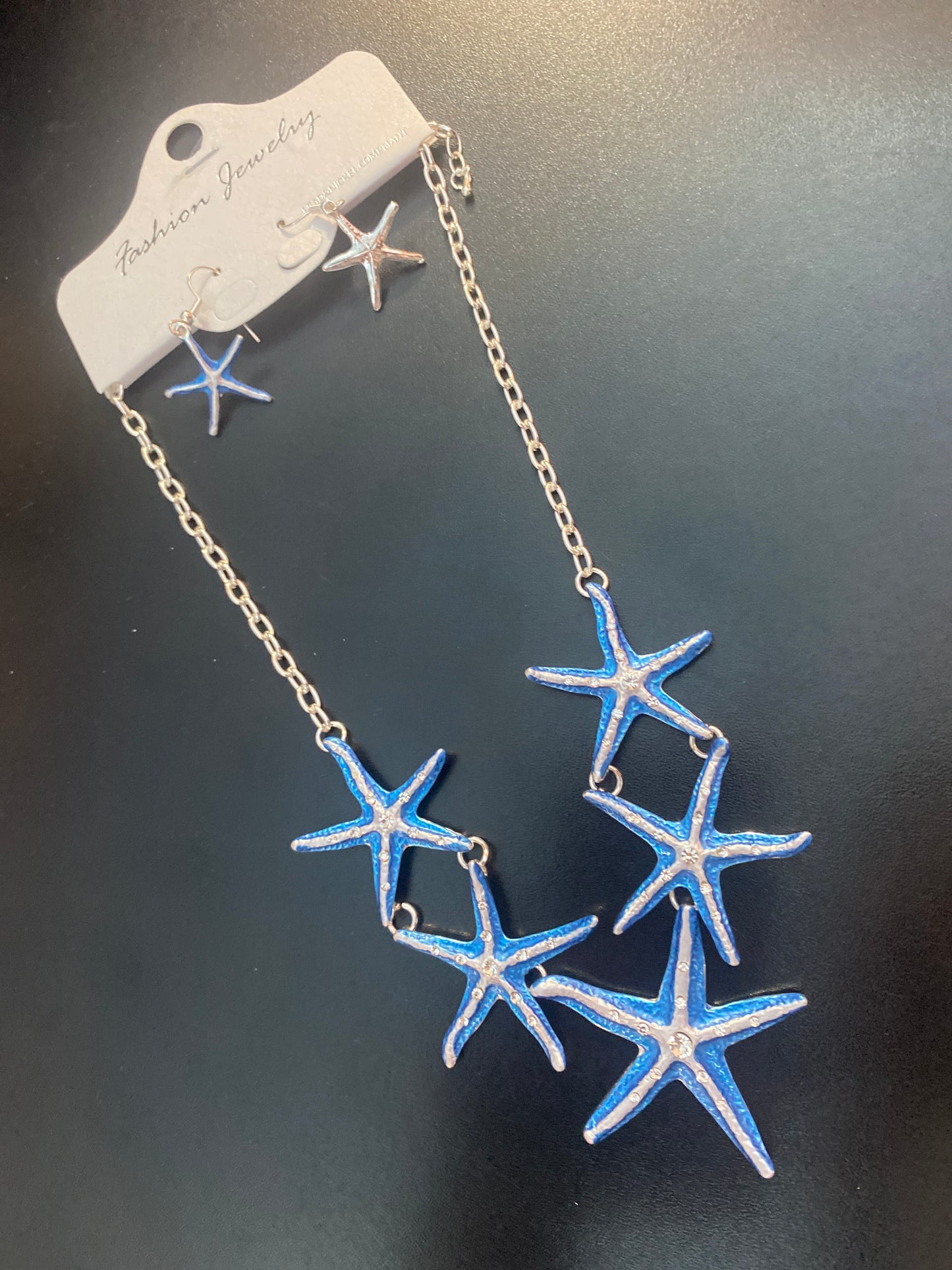 Blue Star Fish Earring & Necklace Set