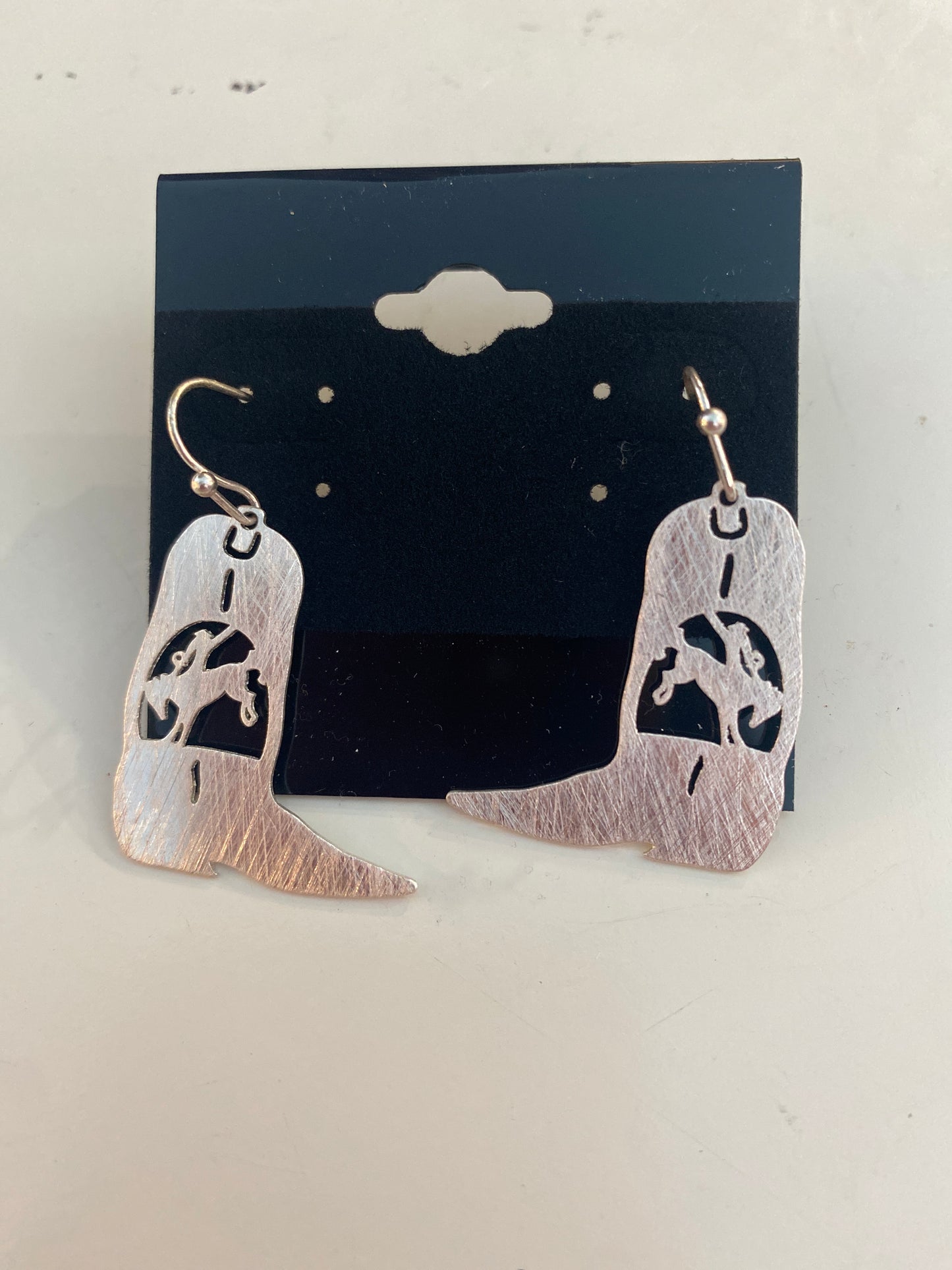 Cowboy Boots Brass Earrings