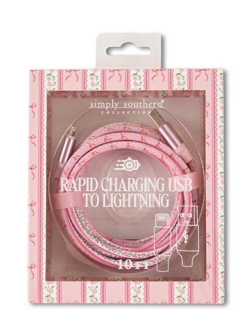 Simply Southern Rapid Charging USB to Lightning 10 ft