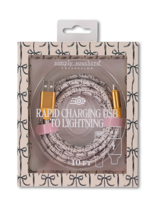 Simply Southern Rapid Charging USB to Lightning 10 ft