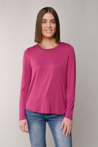 Top Long Sleeve Crew Magenta