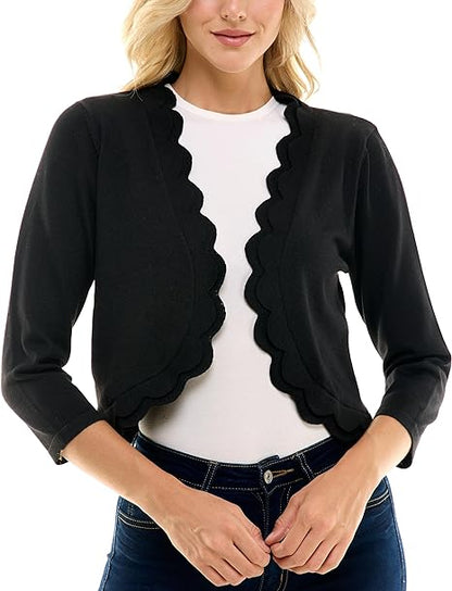 Scallop Knit Shrug Cardigan
