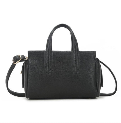 Antonia 3 Compartment Satchel/Crossbody Bag: Black