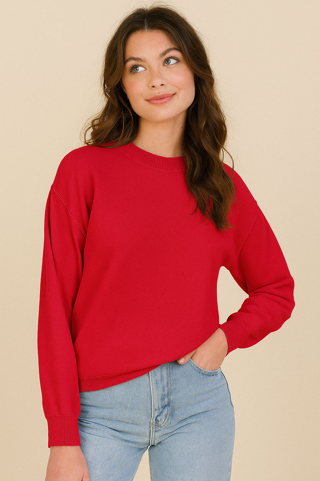 Crew Neck Sweater Red
