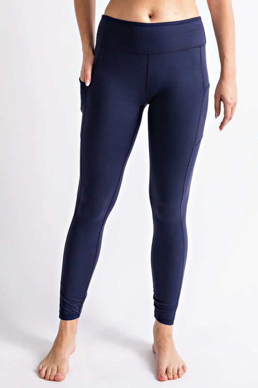 Navy Plus Basic Leggings w/Pockets