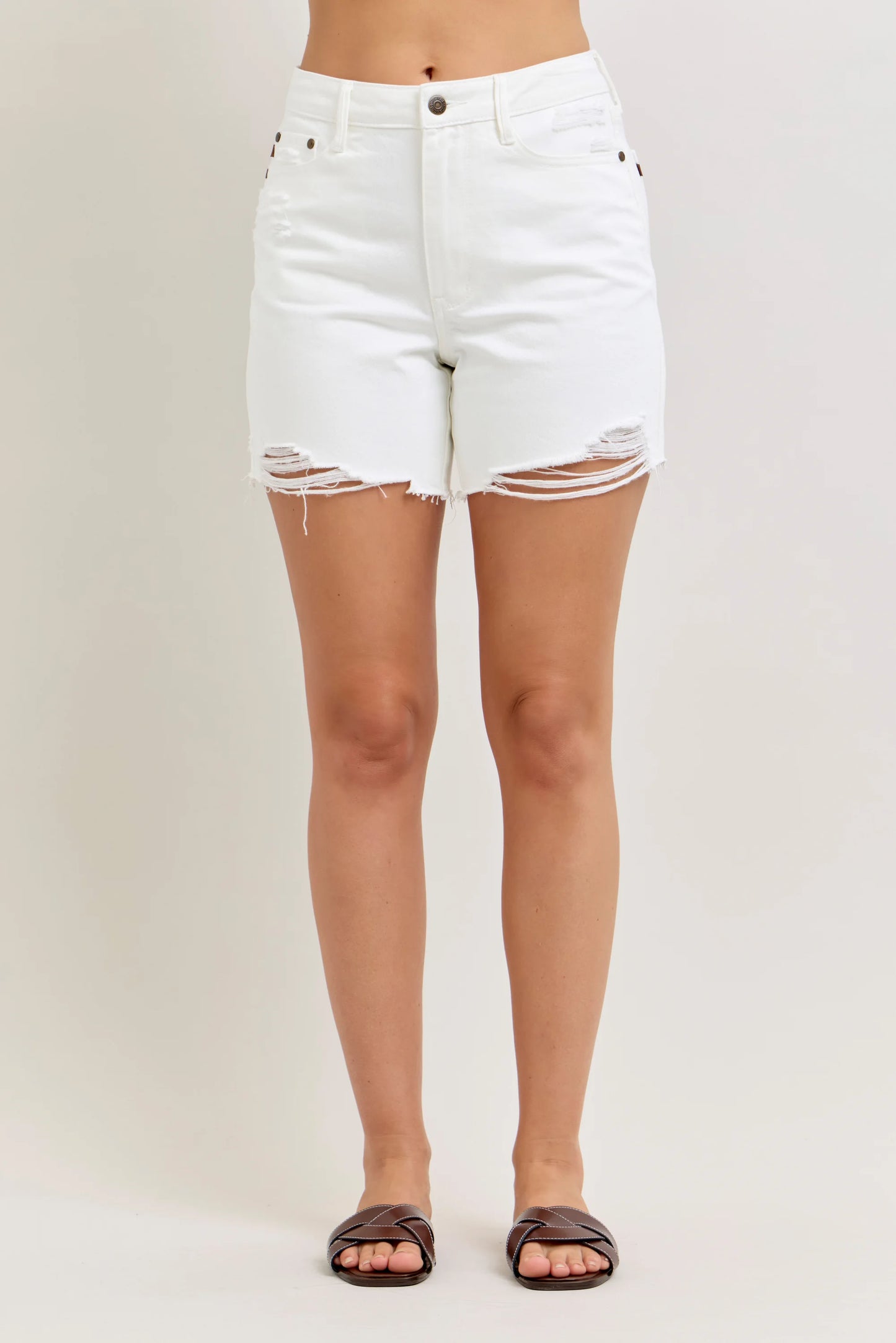 Judy Blue Rigid Magic Dad Short White