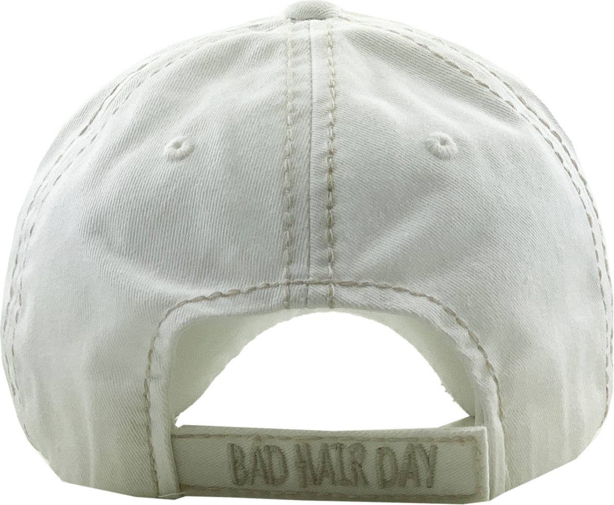 KBV1073 'BAD HAIR DAY' Distressed Cotton Cap: Camoflauge