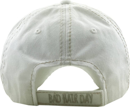 KBV1073 'BAD HAIR DAY' Distressed Cotton Cap: Camoflauge