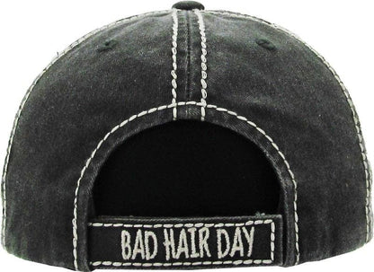 KBV1073 'BAD HAIR DAY' Distressed Cotton Cap: Camoflauge
