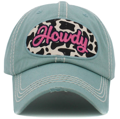 KBV1495 Howdy Washed Vintage Ballcap: Hot Pink