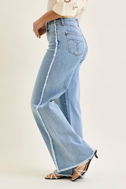 Judy Blue 881087 Retro Wide w/ Raw Twisted Outseam