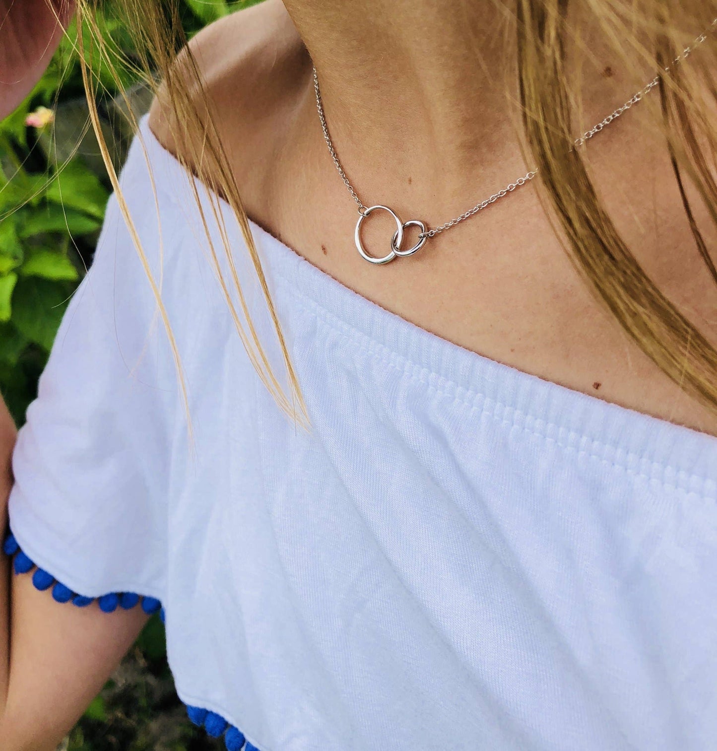 Love Between Mother and Daughter Necklaces: Circles set of 2: Sterling Silver