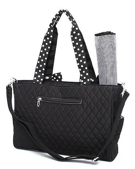 Quilted Solid Diaper Bag: RDWH