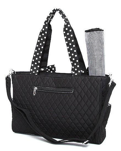 Quilted Solid Diaper Bag: RDWH