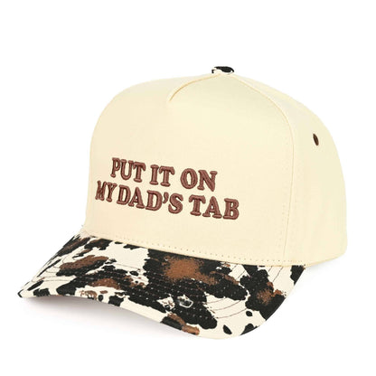 TCM0051 Puff Embroidered Put It On My Dad's Tab Trucker Hat: Leopard