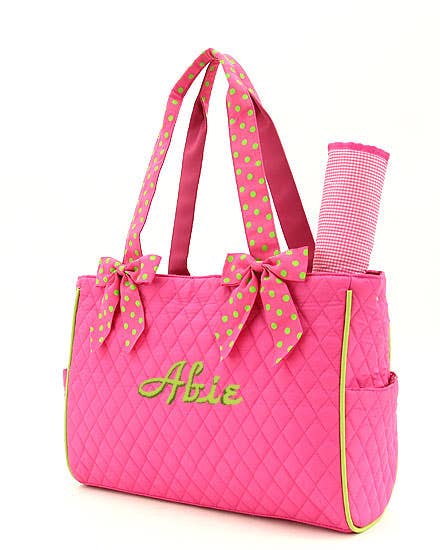 Quilted Solid Diaper Bag: RDBK