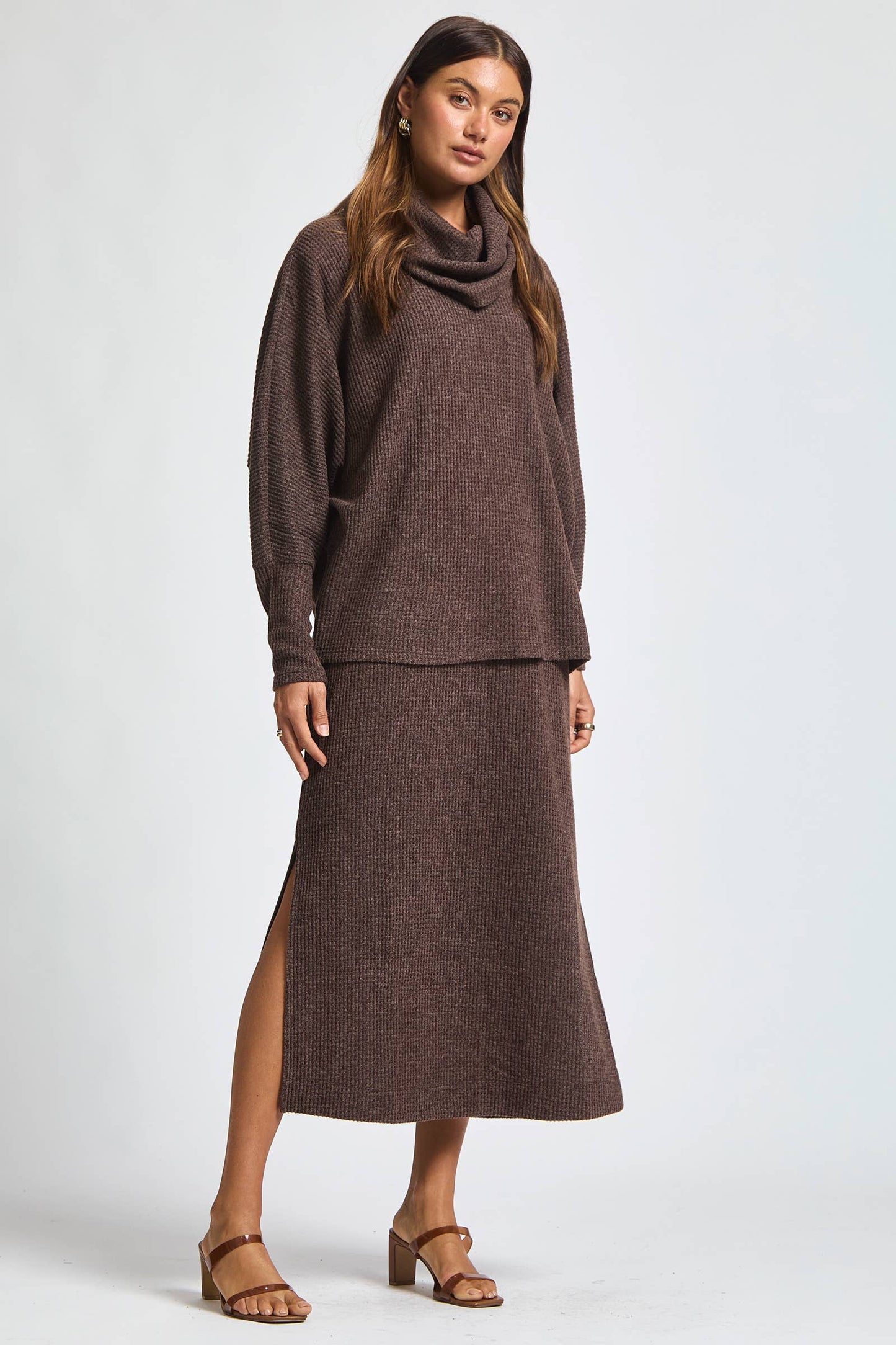 2 Piece Cozy Thermal Layered Set: Wine / S