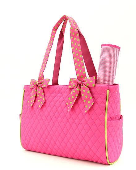 Quilted Solid Diaper Bag: RDWH