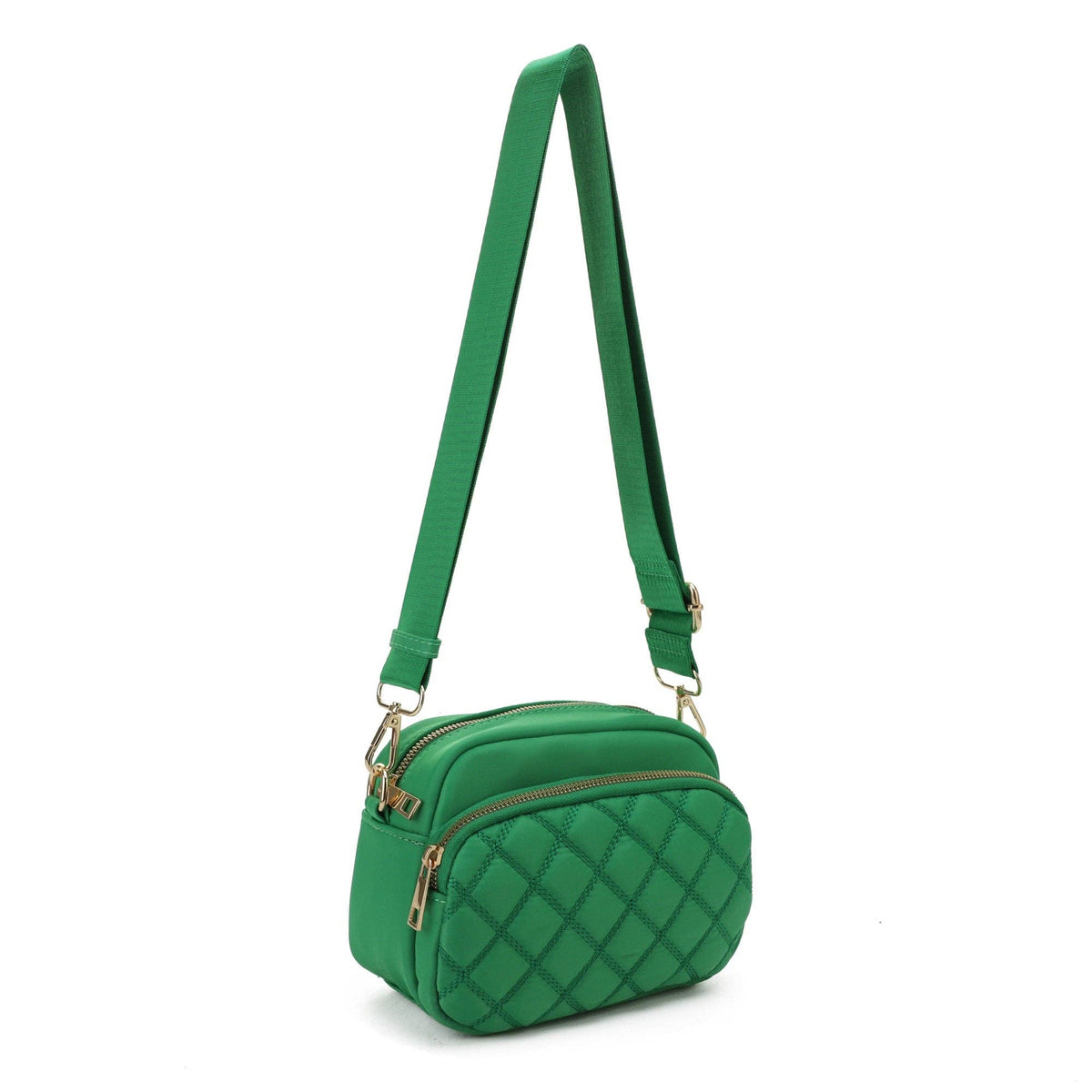 Angela Quilted Crossbody Bag: Red