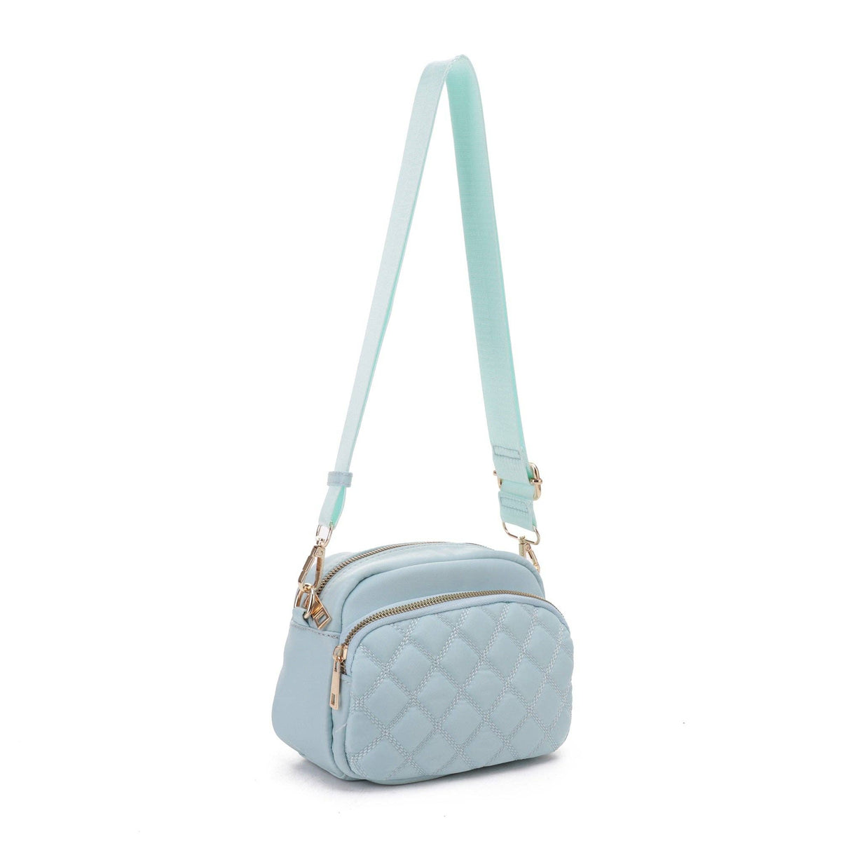 Angela Quilted Crossbody Bag: Red