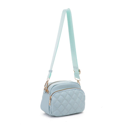 Angela Quilted Crossbody Bag: Red