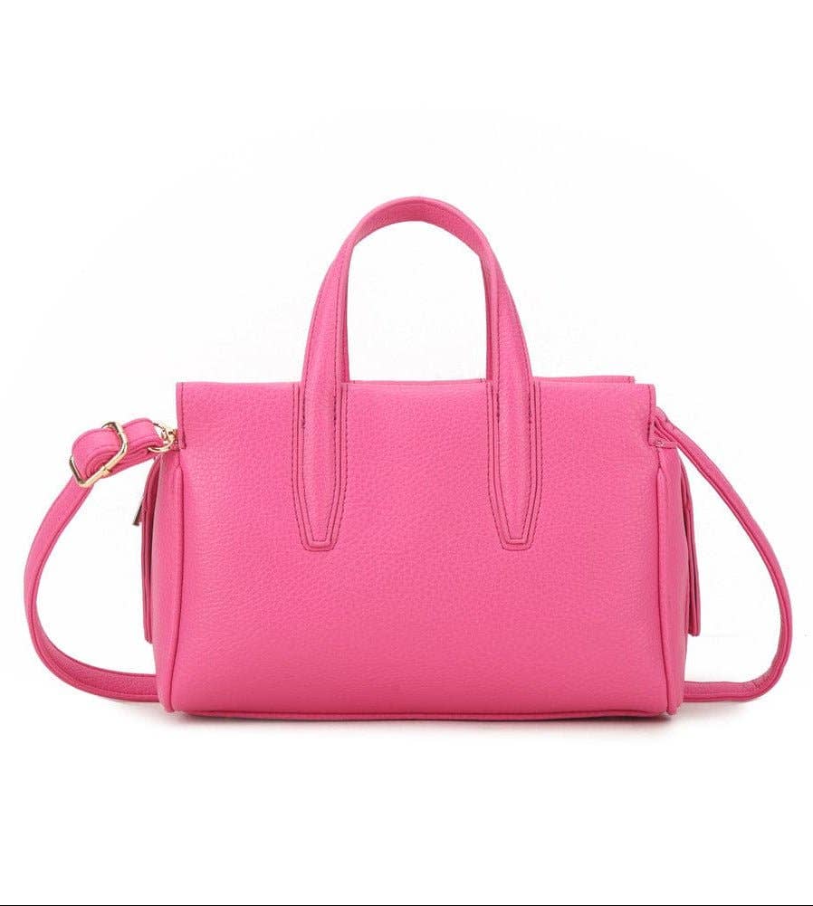 Antonia 3 Compartment Satchel/Crossbody Bag: Black