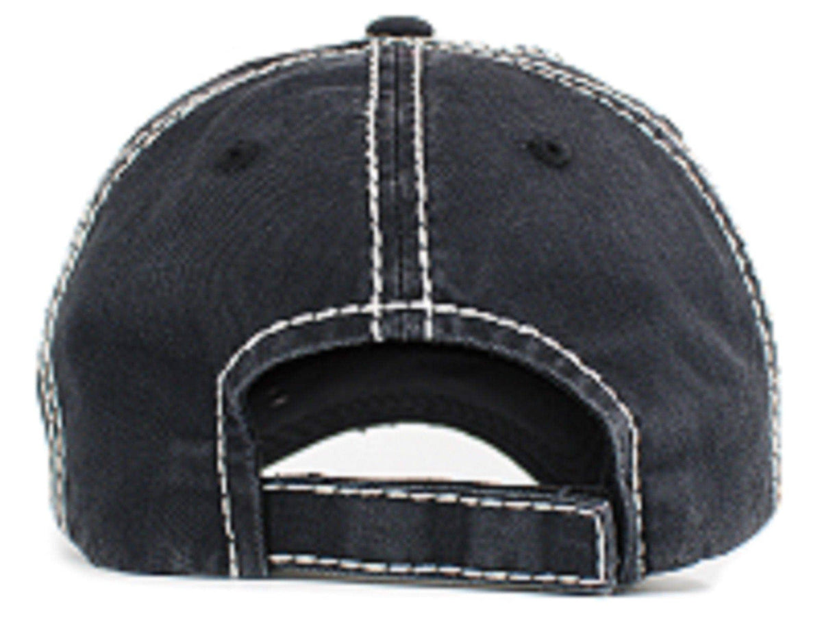 KBV1540 Dreamer Washed Vintage Cap: Black
