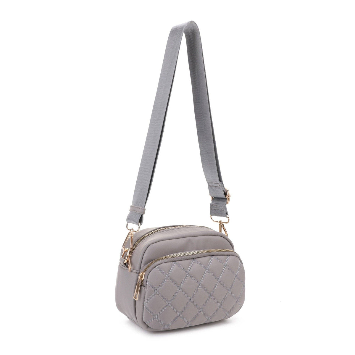 Angela Quilted Crossbody Bag: Red