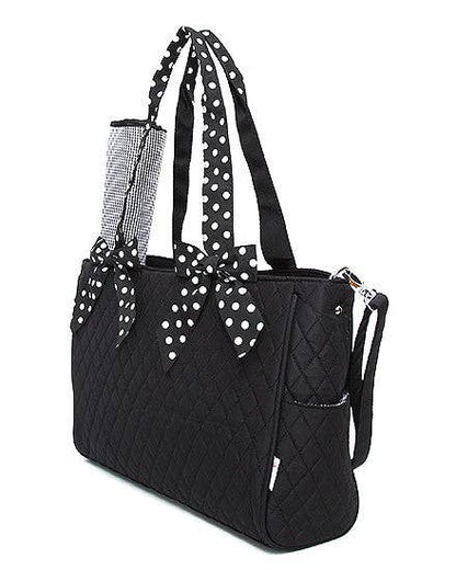 Quilted Solid Diaper Bag: RDBK