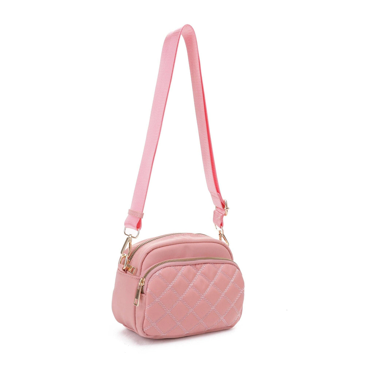 Angela Quilted Crossbody Bag: Red