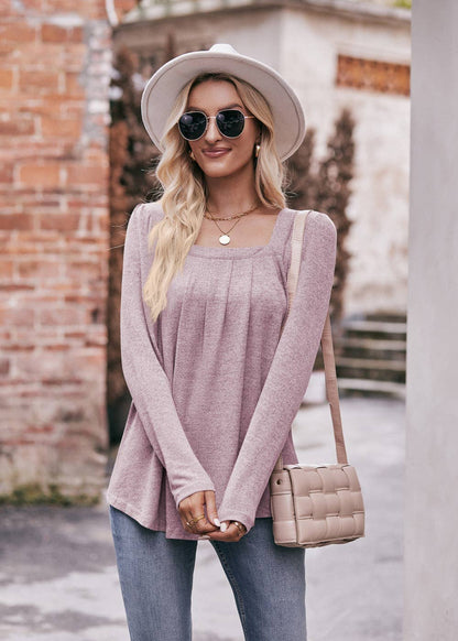 Top Square Neck Long Sleeve Charcoal / S
