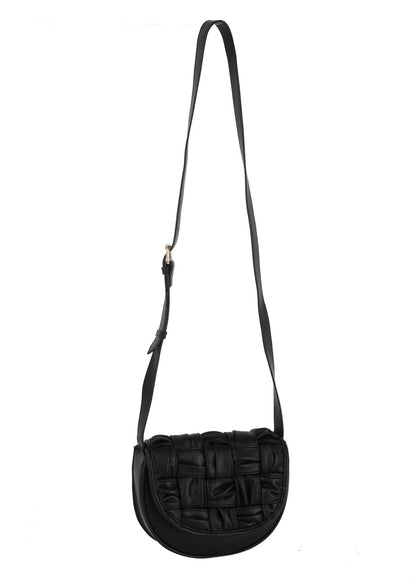 Yasmin Woven Leather Women's Crossbody Bag: Gray