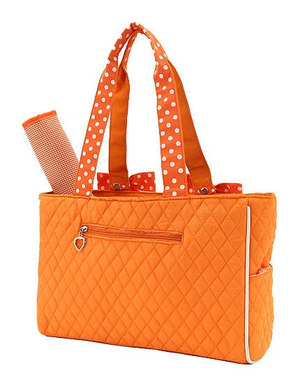 Quilted Solid Diaper Bag: RDBK
