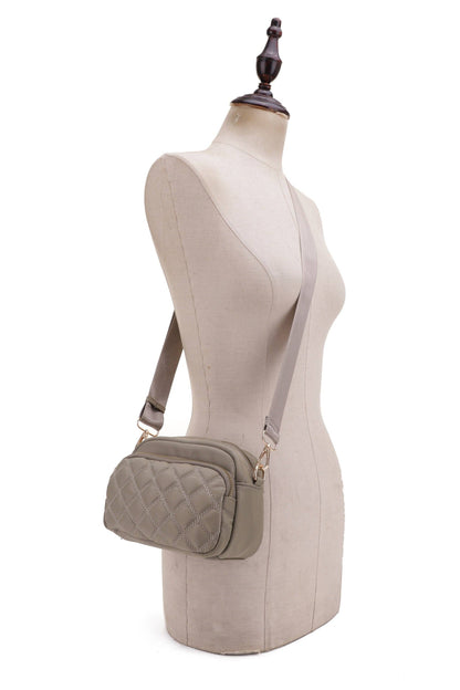 Angela Quilted Crossbody Bag: Red