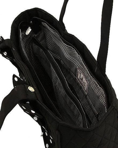 Quilted Solid Diaper Bag: RDBK