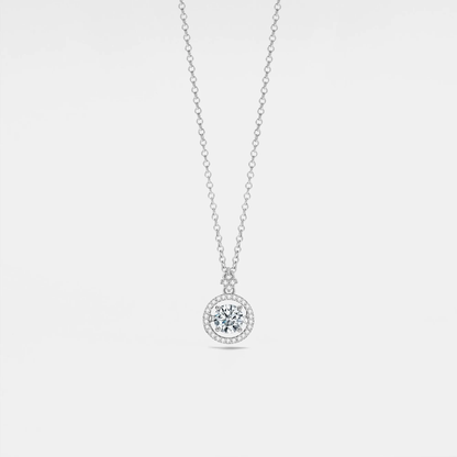 Dancing Moissanite Charm Necklace in 925 Sterling Silver: 0.5 ct