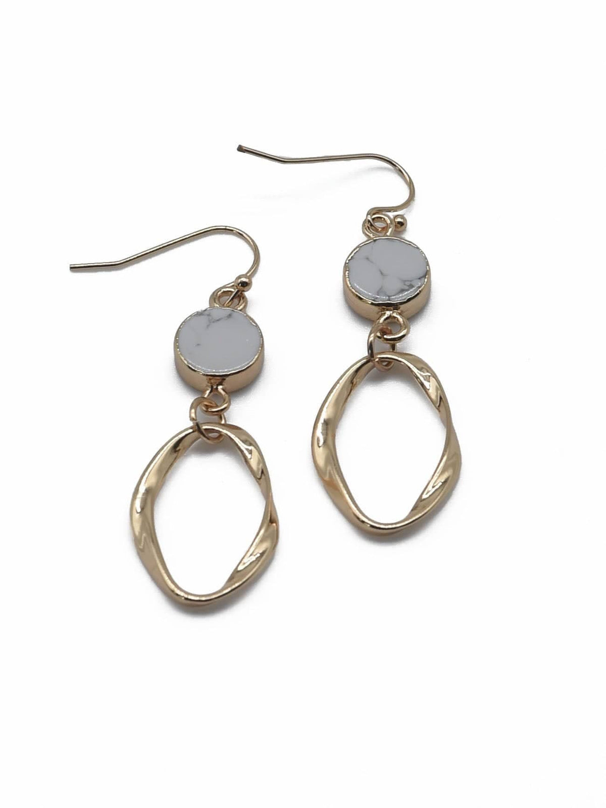 Semi Precious Stone Dangle Earrings: Turquoise