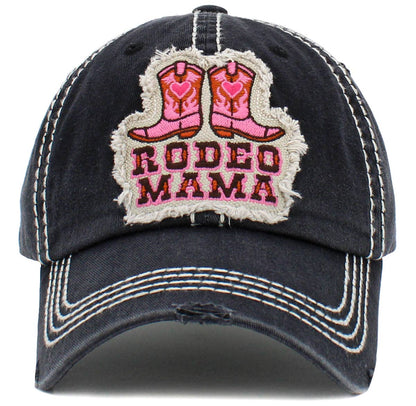 KBV1478 'Rodeo MaMa" Washed vintage Ballcap: Blue