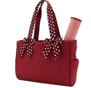 Quilted Solid Diaper Bag: RDBK