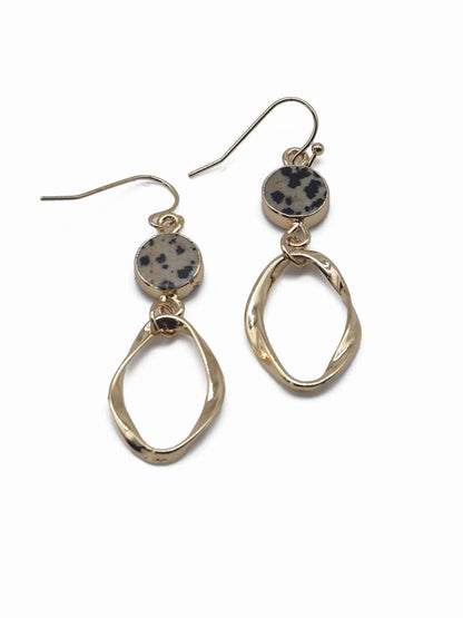 Semi Precious Stone Dangle Earrings: Turquoise