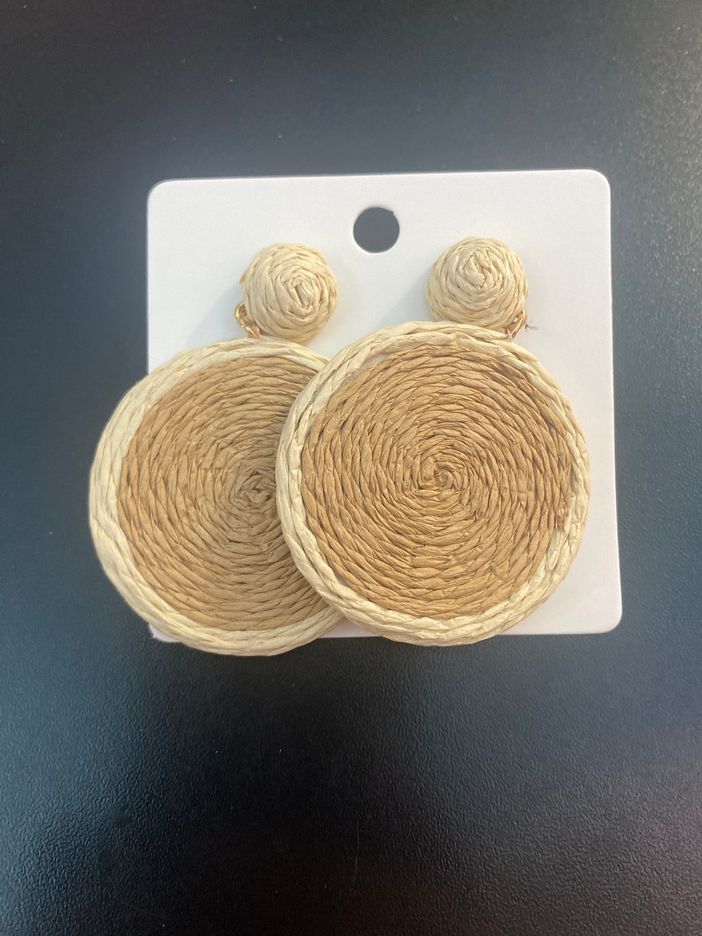 Khaki Round Earrings