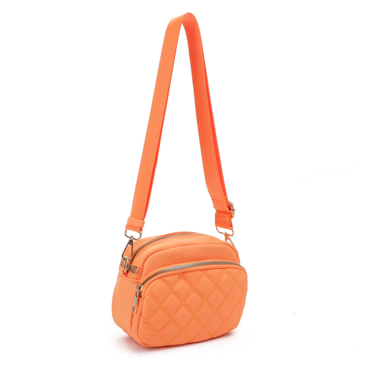 Angela Quilted Crossbody Bag: Red